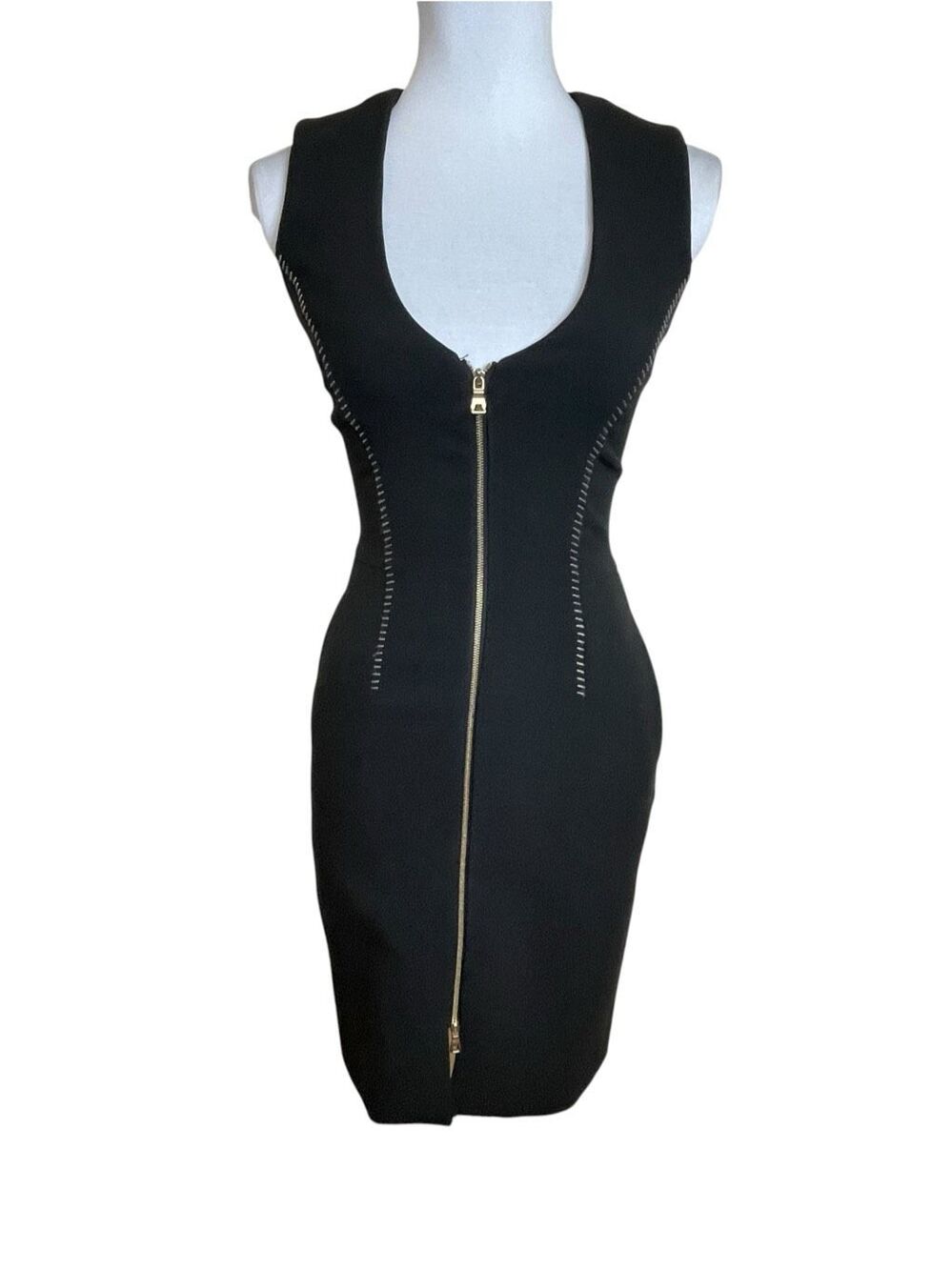 L’Agence Eva Zip Front Sleeveless Dress Black Size 0